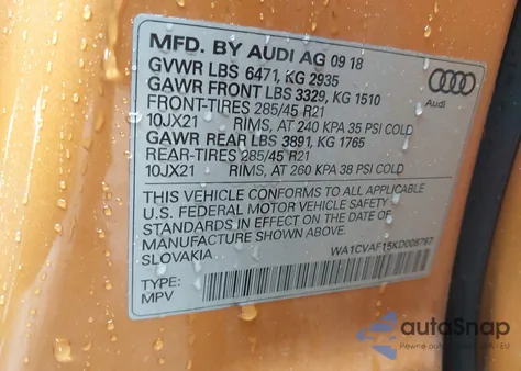 2019 Audi Q8 55 Premium from USA, damaged, VIN WA1CVAF15KD008797